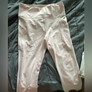 Pale pink Fabletics ankle leggings